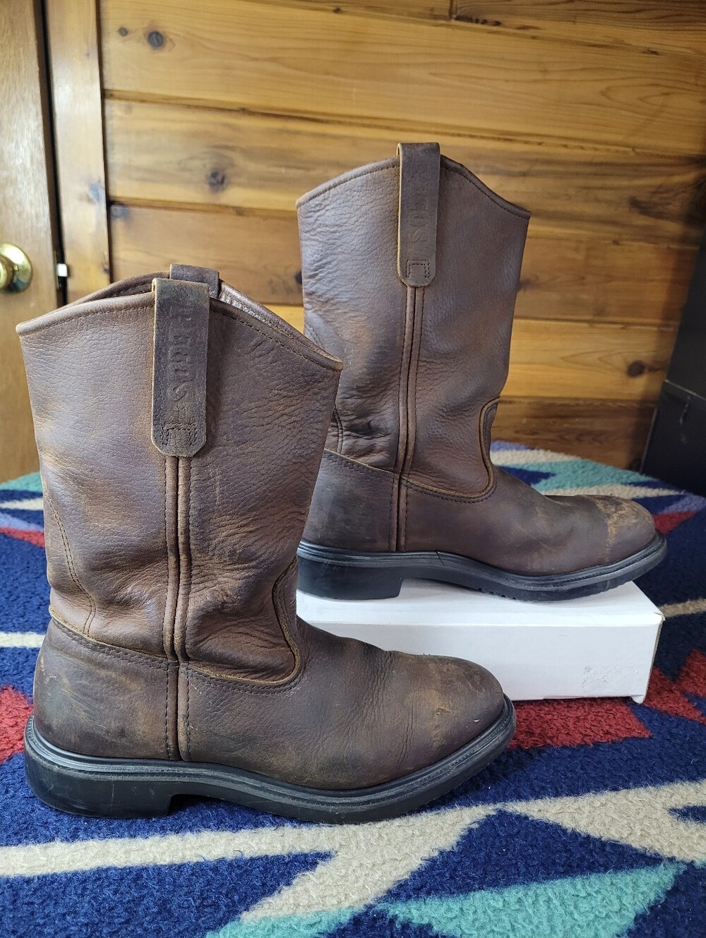 Red Wing Pecos Boots Mens Size 10 EE Brown Leather Steel Toe 4436 USA Waterproof